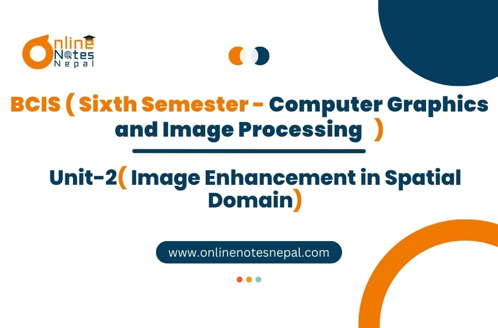 Unit II: Image Enhancement in Spatial Domain